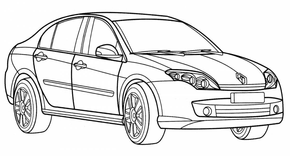 Renault glowing car coloring page