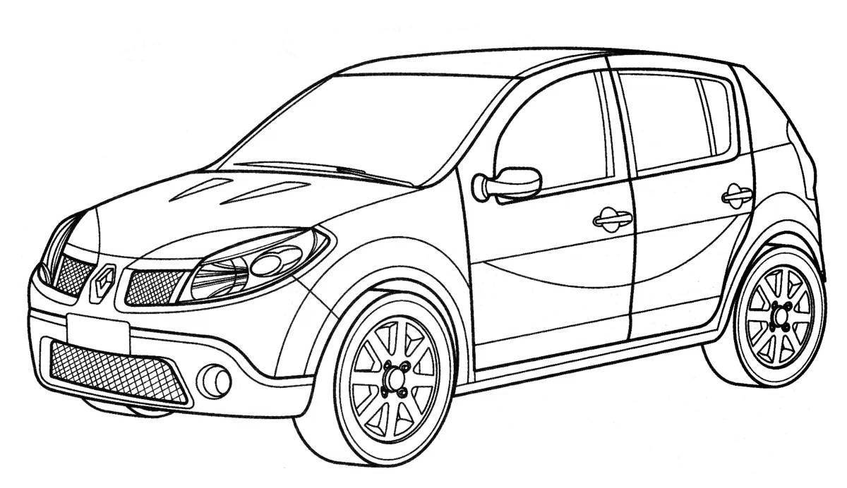 Renault shining car coloring page