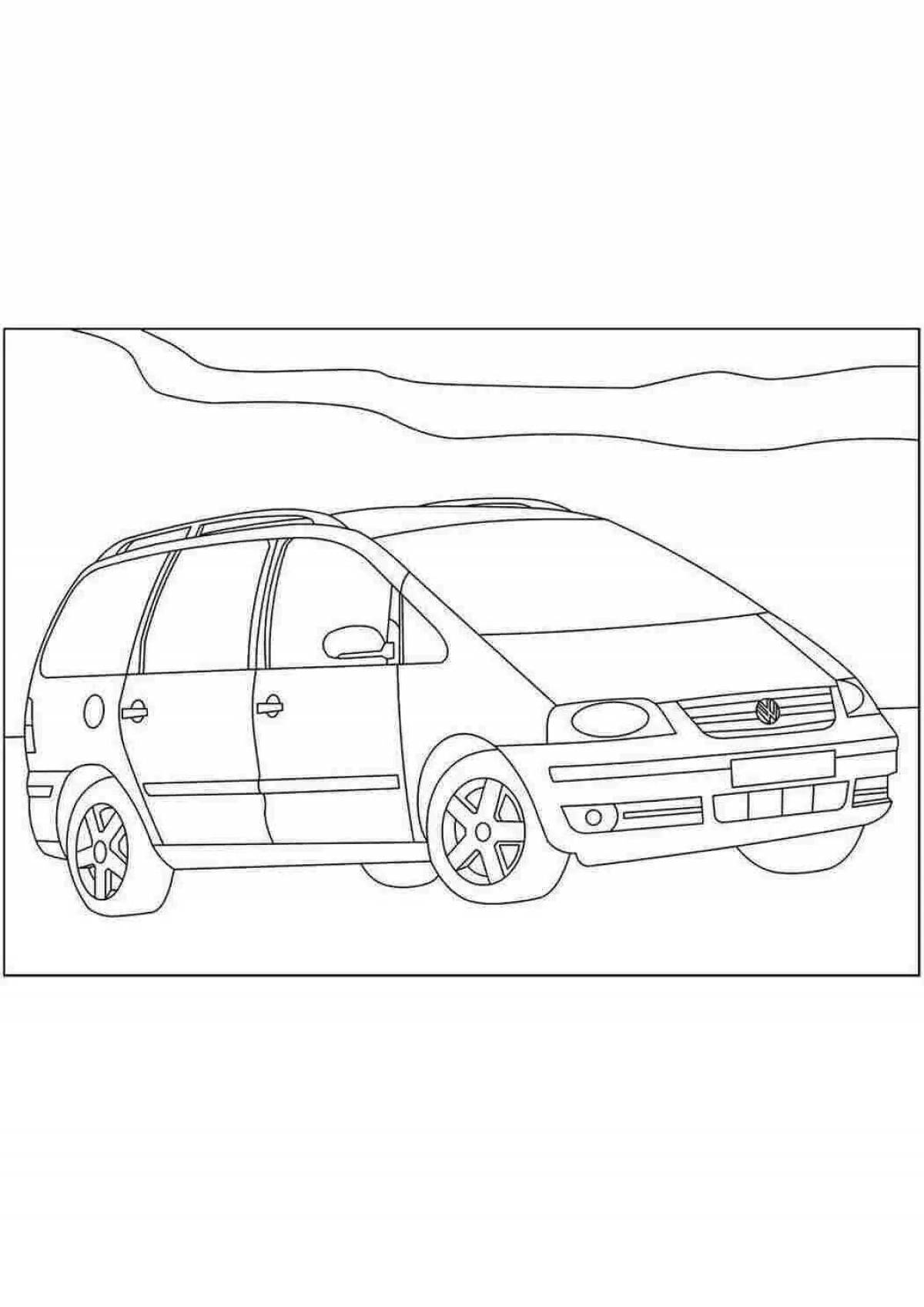 Coloring page stylish volkswagen car