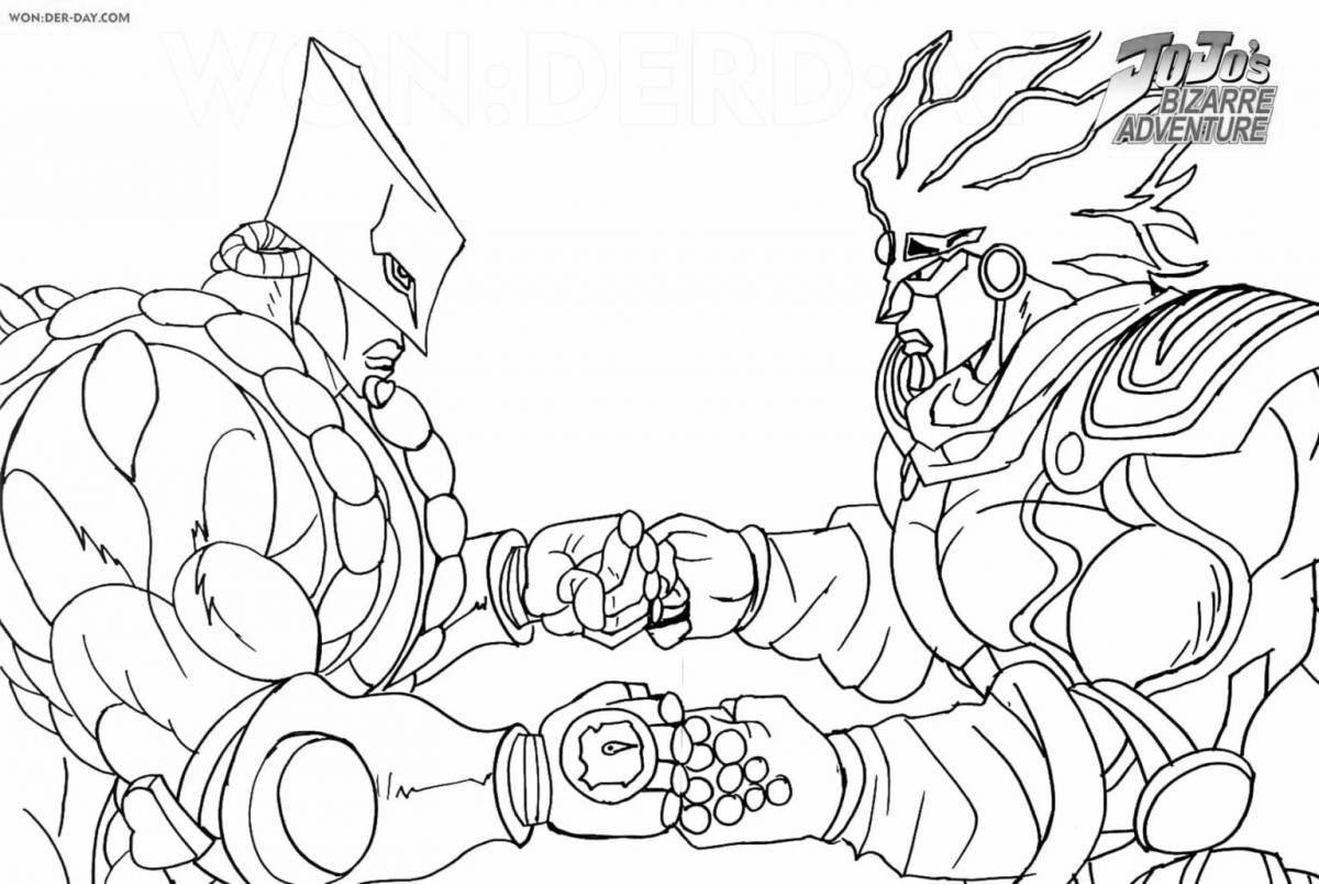 Coloring page dazzling jojo stands