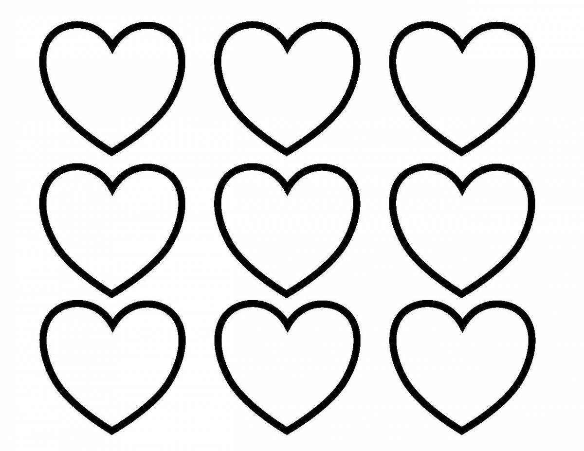 Coloring page with bright heart