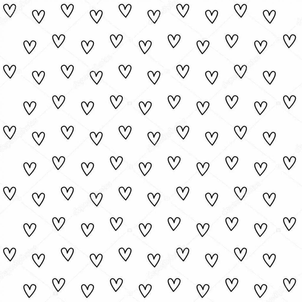 Игривая страница раскраски сердца