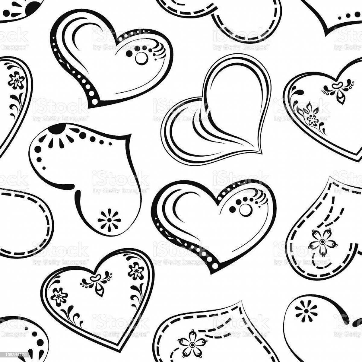 Adorable heart coloring page