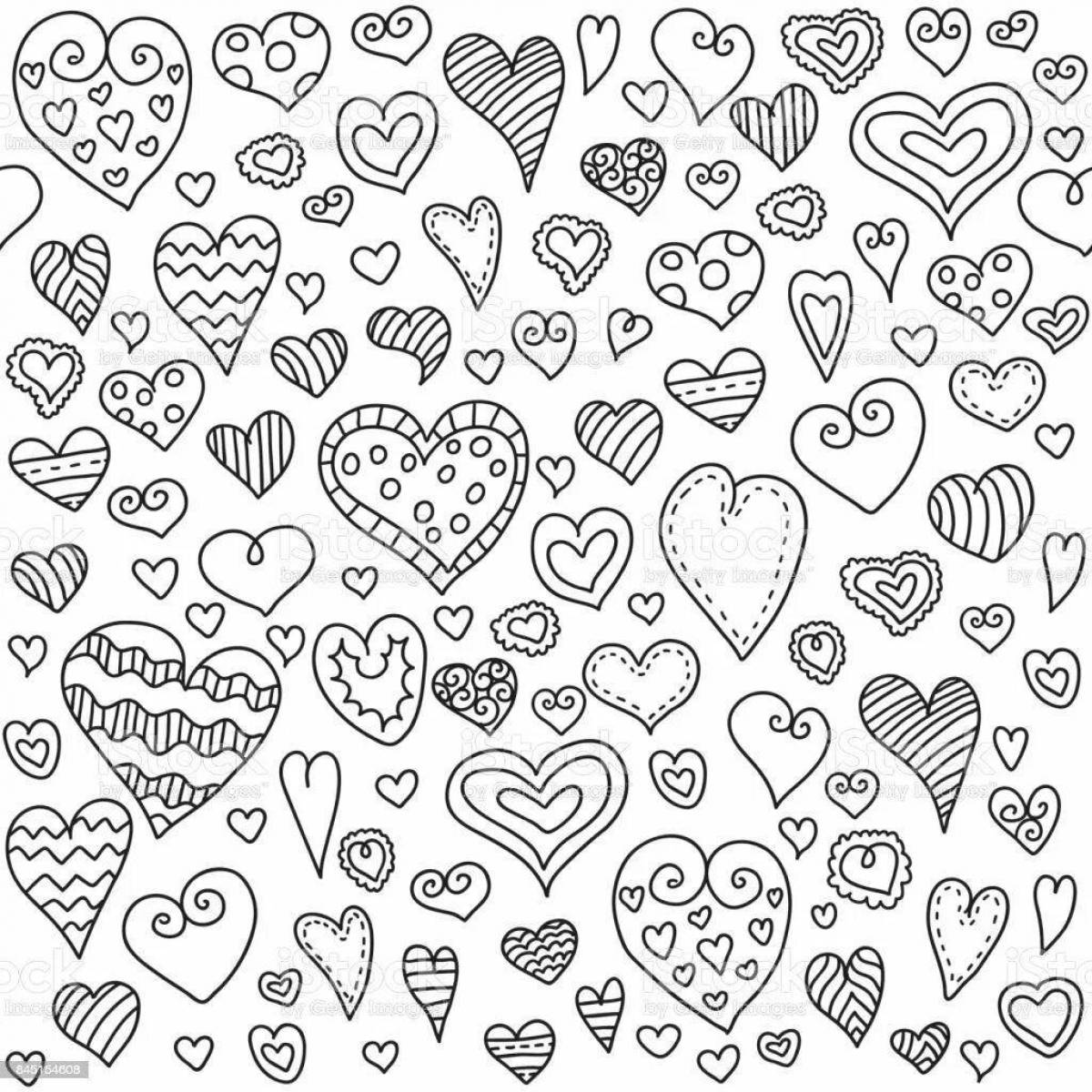 Exquisite heart coloring page