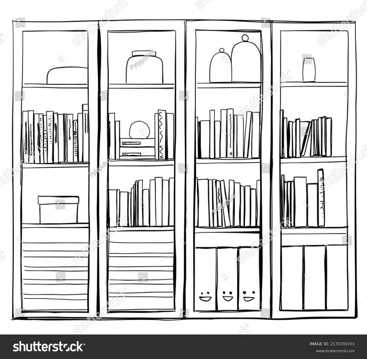 Bright bookshelf for coloring