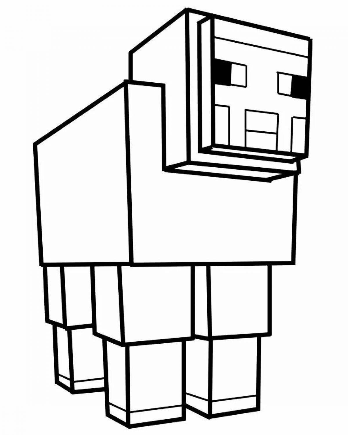 Cute pig minecraft coloring