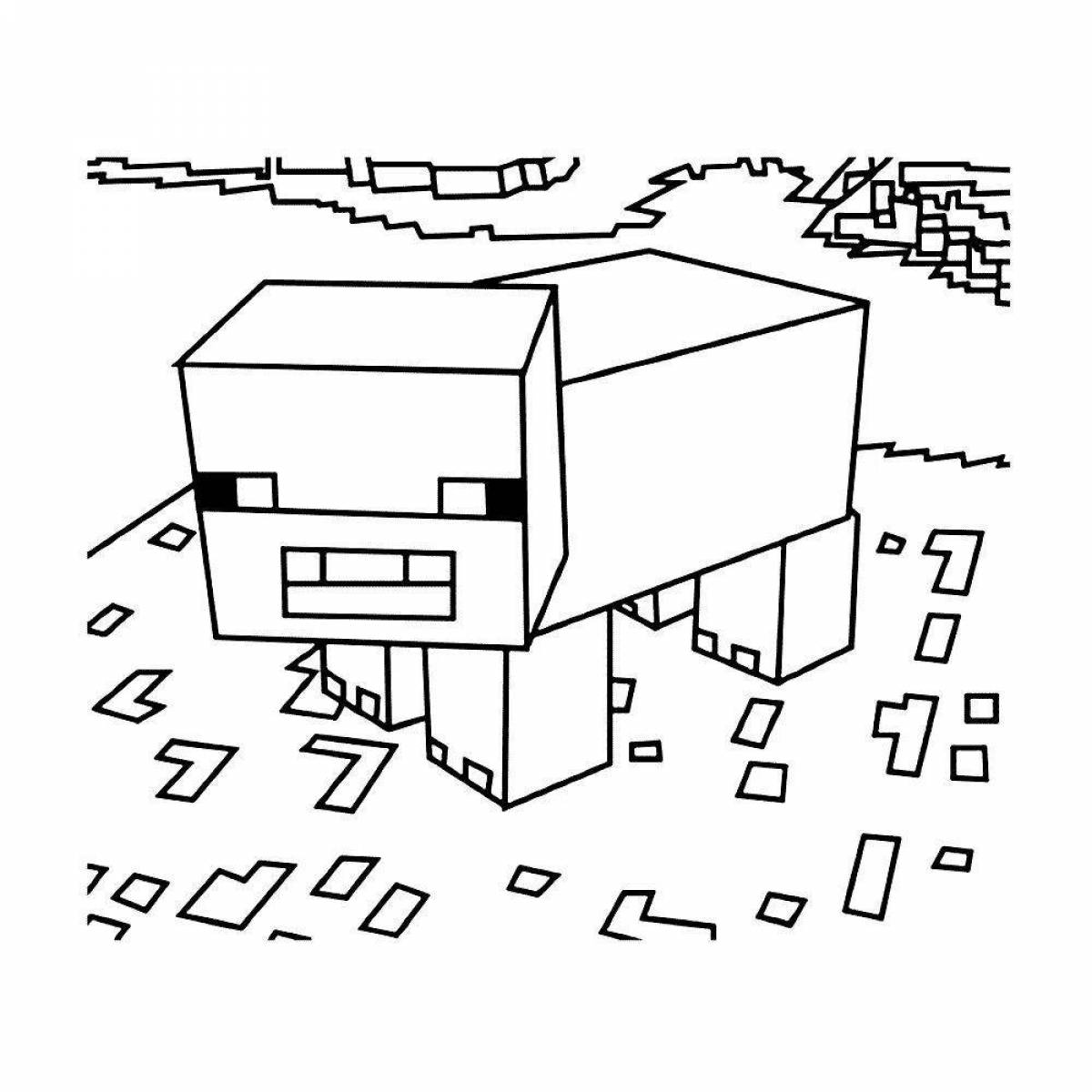 Minecraft pig complex coloring