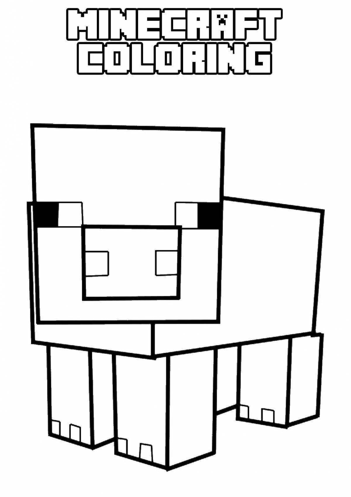 Magic Pig Minecraft Coloring Page