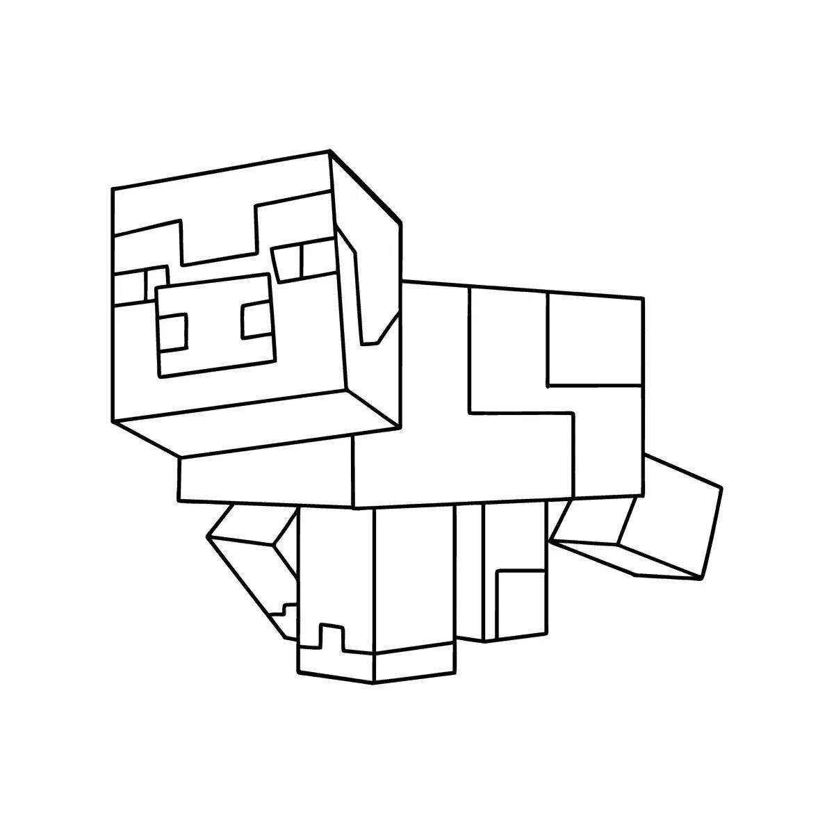 Coloring pig minecraft