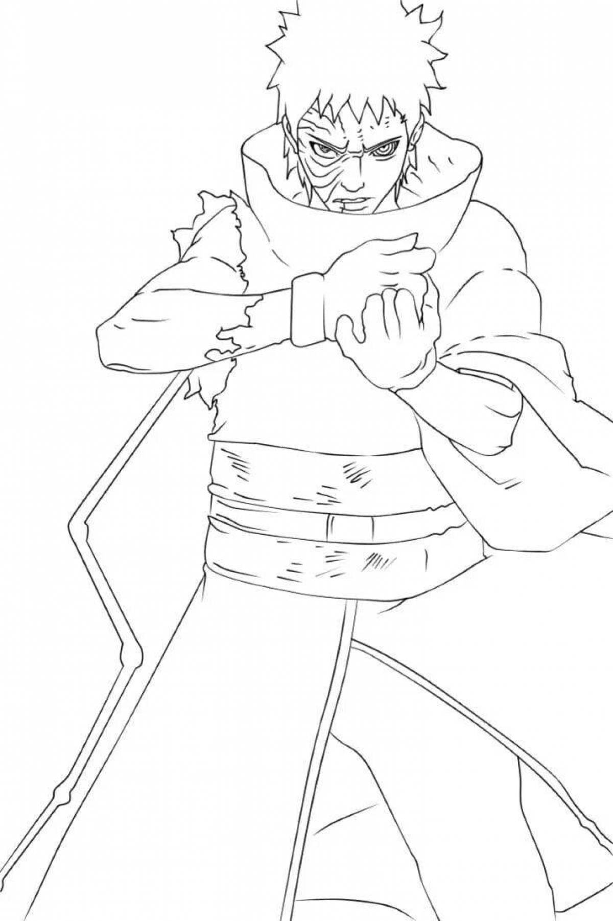 Shiny obito uchiha coloring page