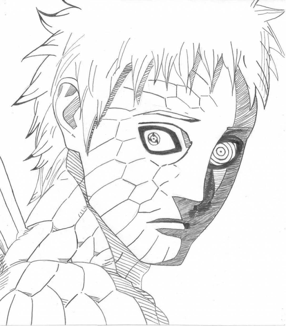 Awesome uchiha obito coloring page