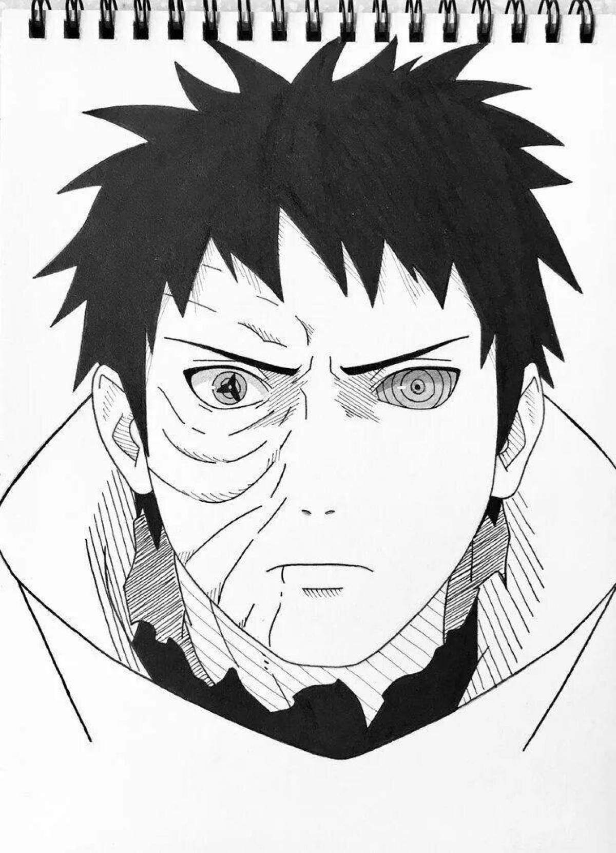 Impressive obito uchiha coloring book