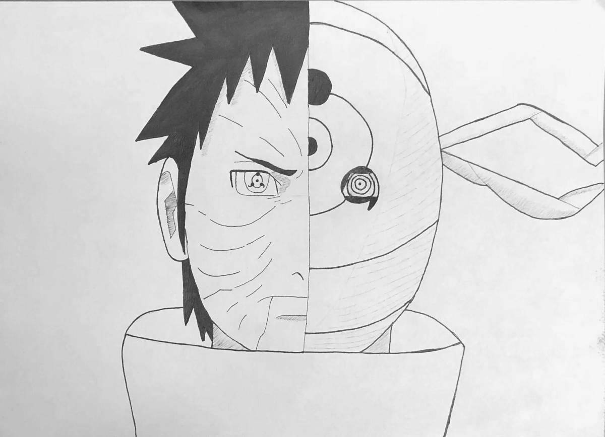 Charming coloring uchiha obito