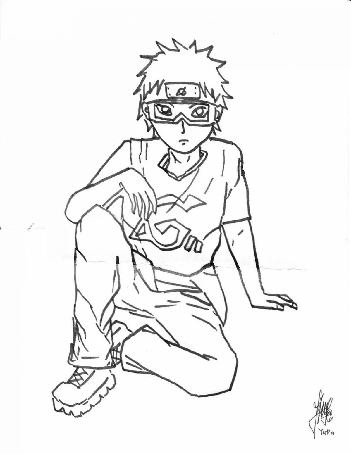 Charming obito uchiha coloring page