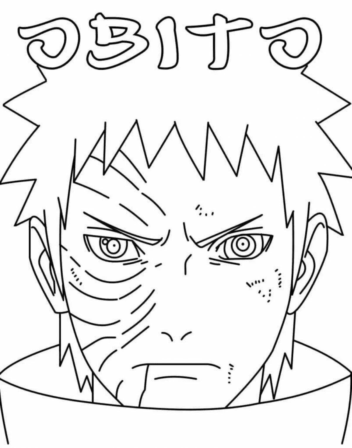 Amazing uchiha obito coloring page