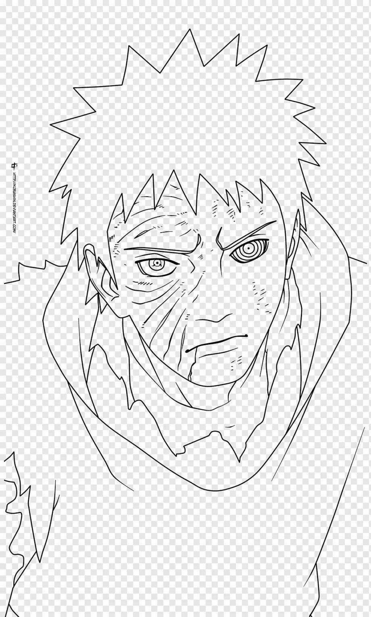 Wonderful Uchiha obito coloring book