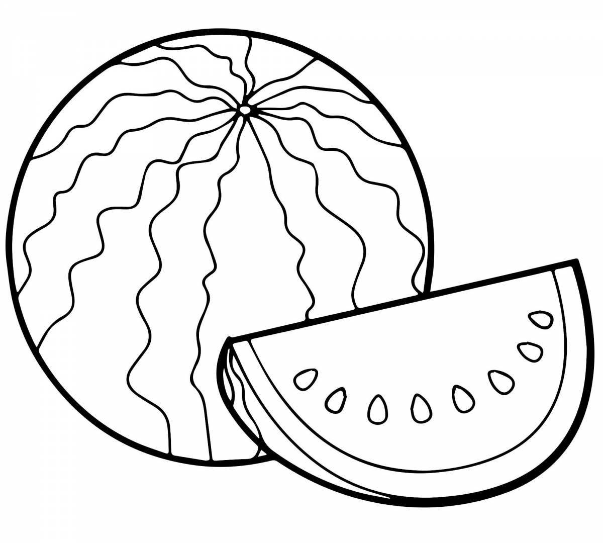 Веселый рисунок арбуза