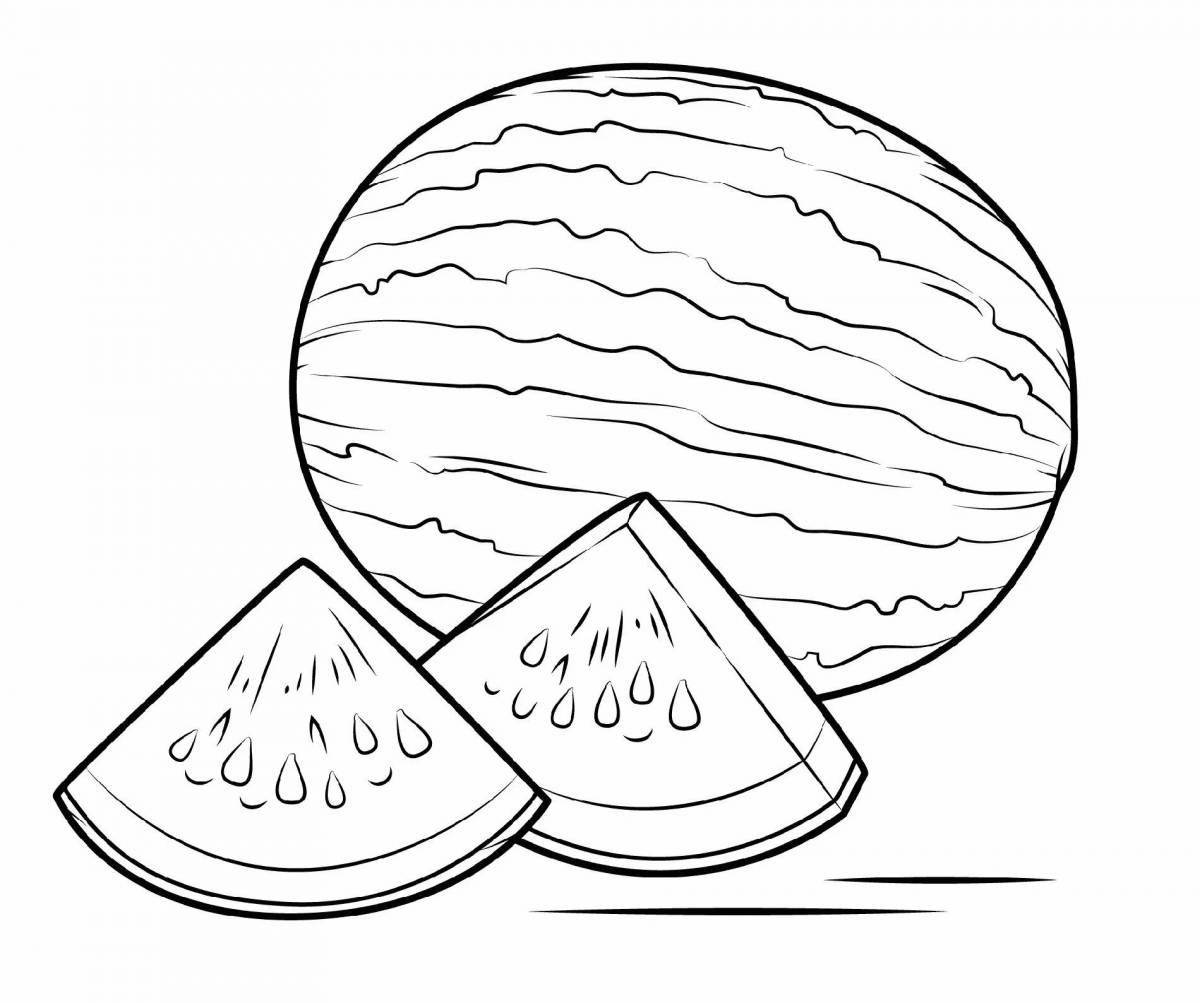 Playful watermelon drawing