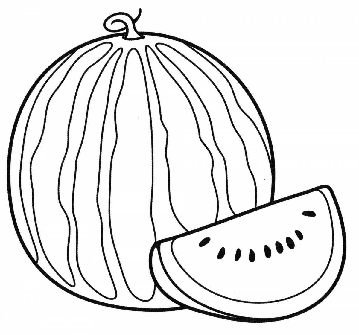 Drawing of a shining watermelon