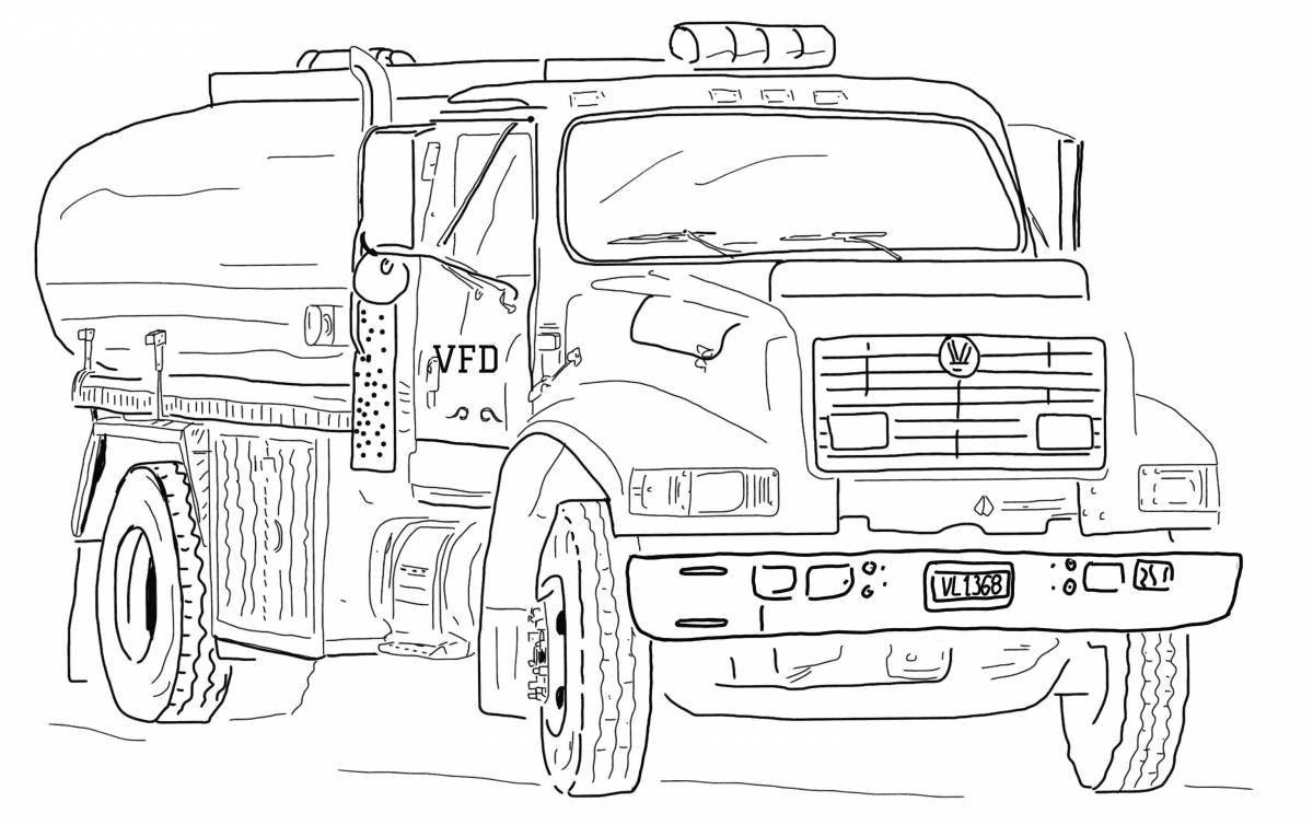 Intricate police truck coloring
