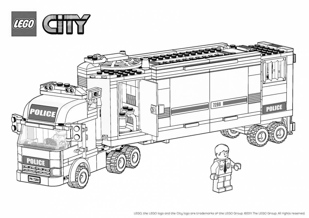 Coloring page of an attractive police truck