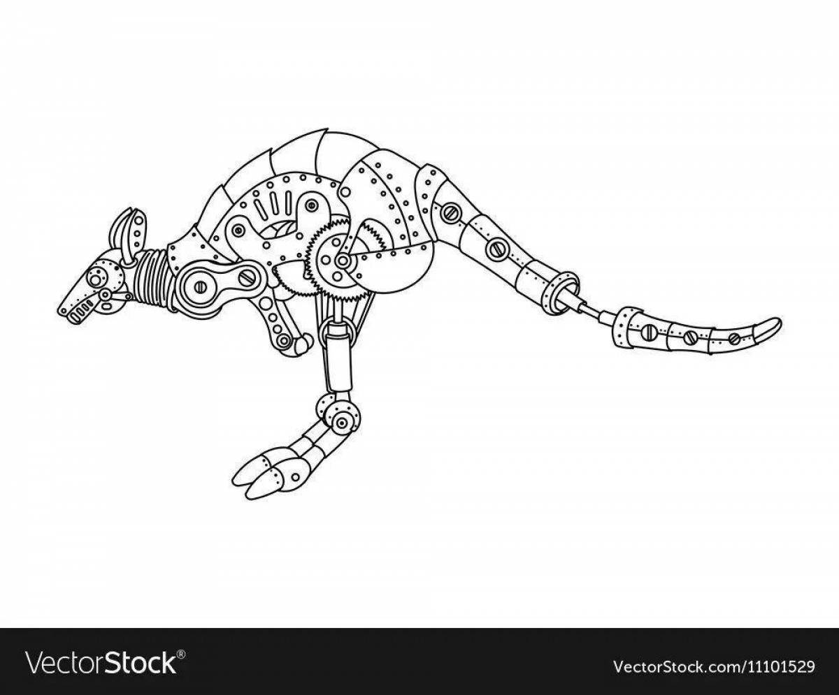 Удивительная страница-раскраска робот-кошка