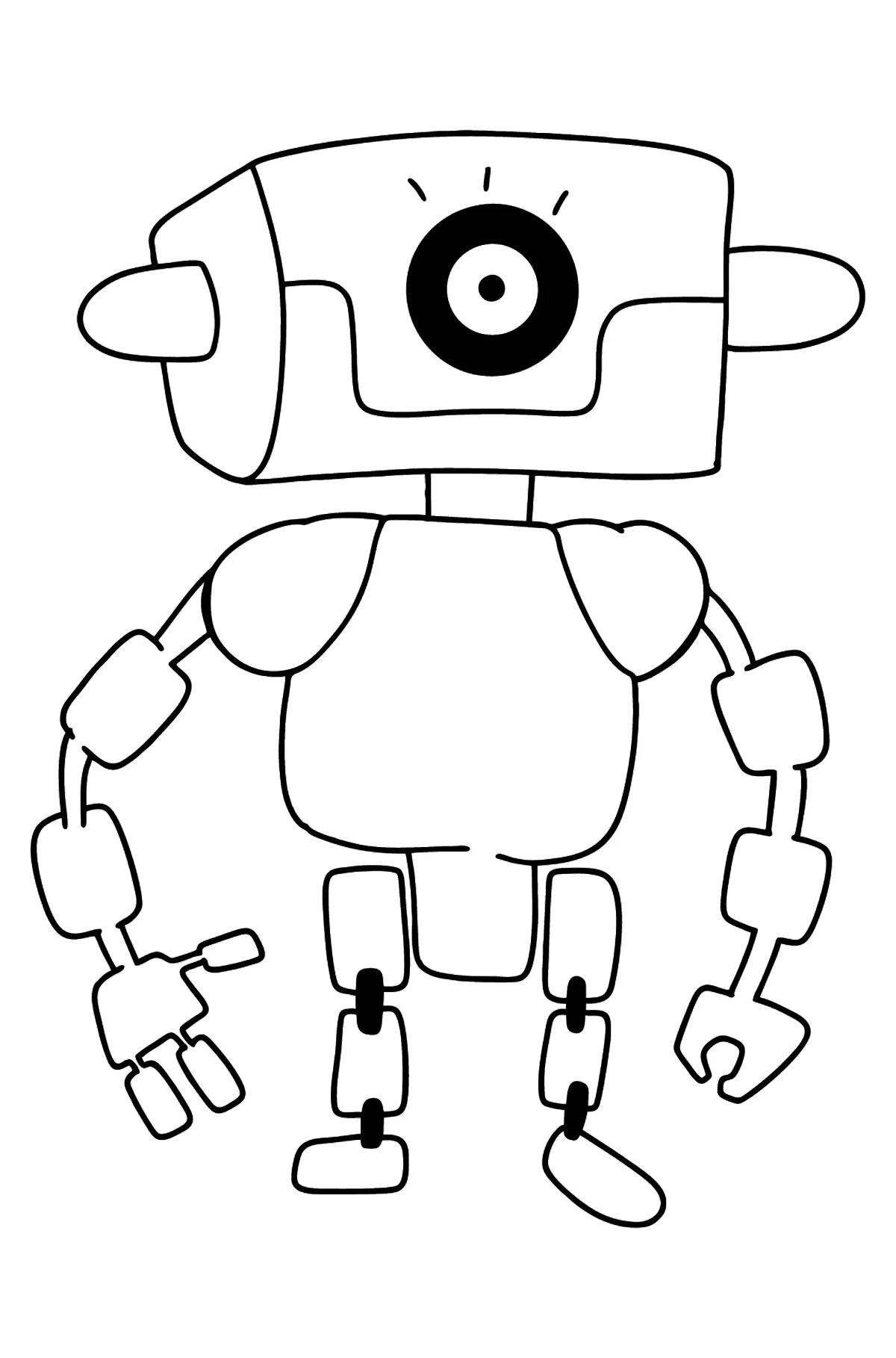 Animated robot cat coloring page