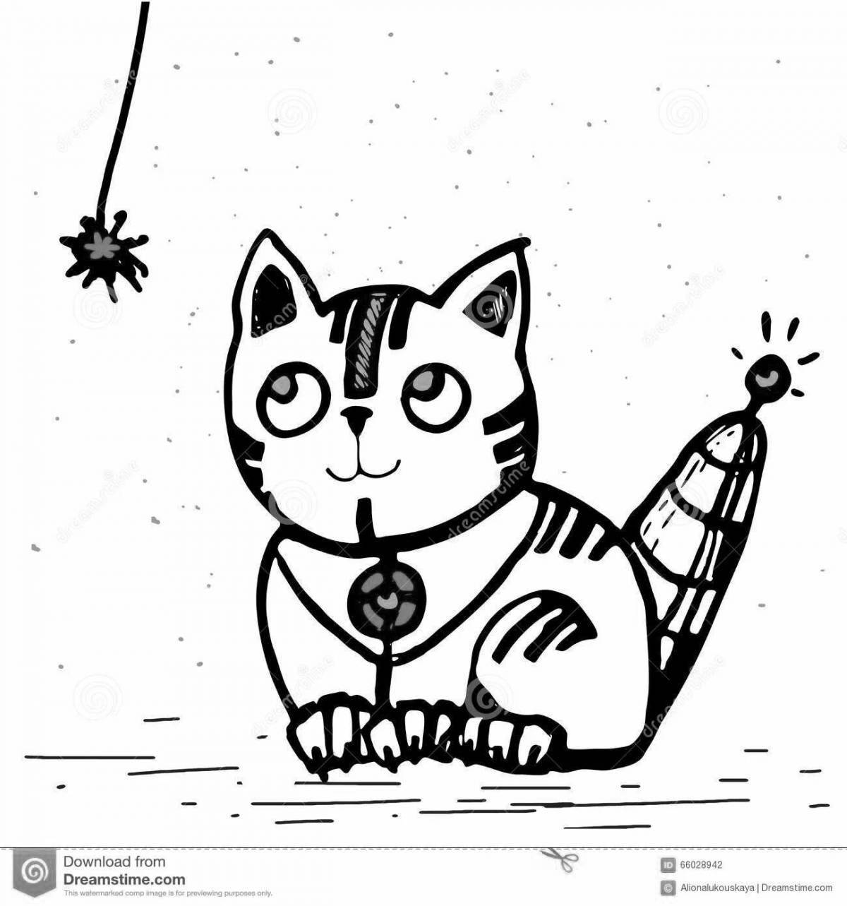 Coloring page adorable robot cat