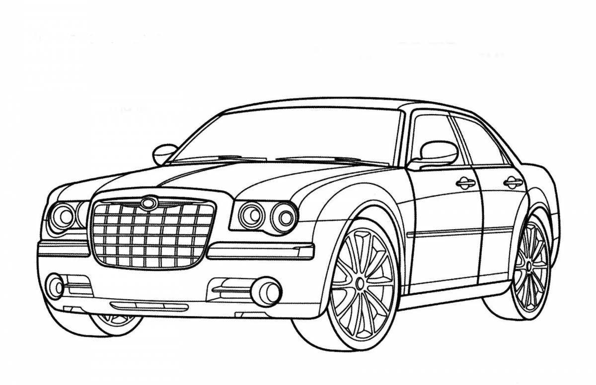 Maybach shiny car coloring page