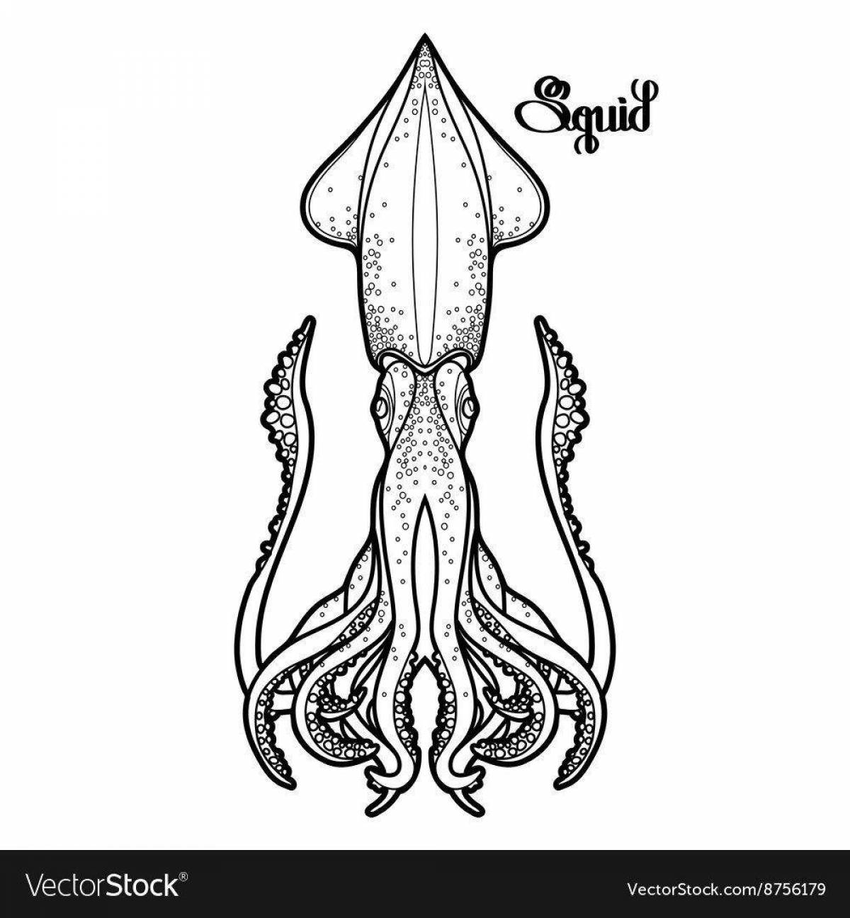 Shiny coloring giant squid