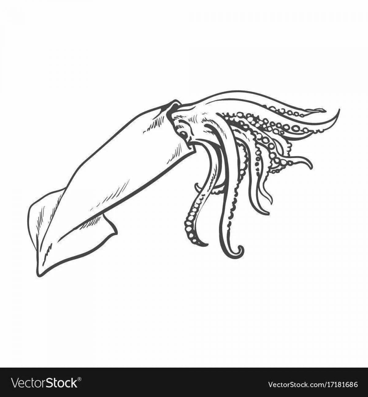 Photo Impressive giant squid coloring book