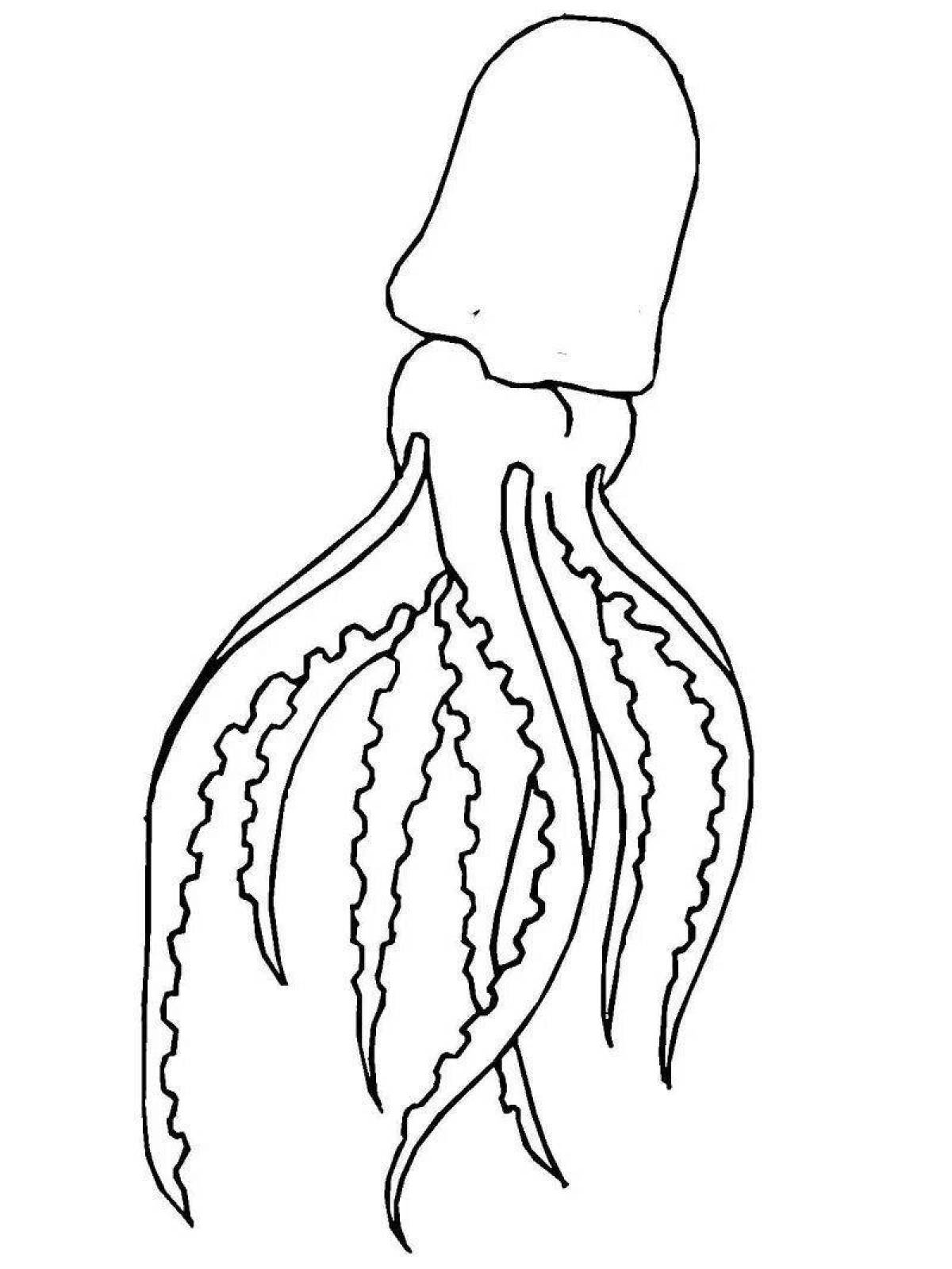 Photo Dazzling coloring giant squid