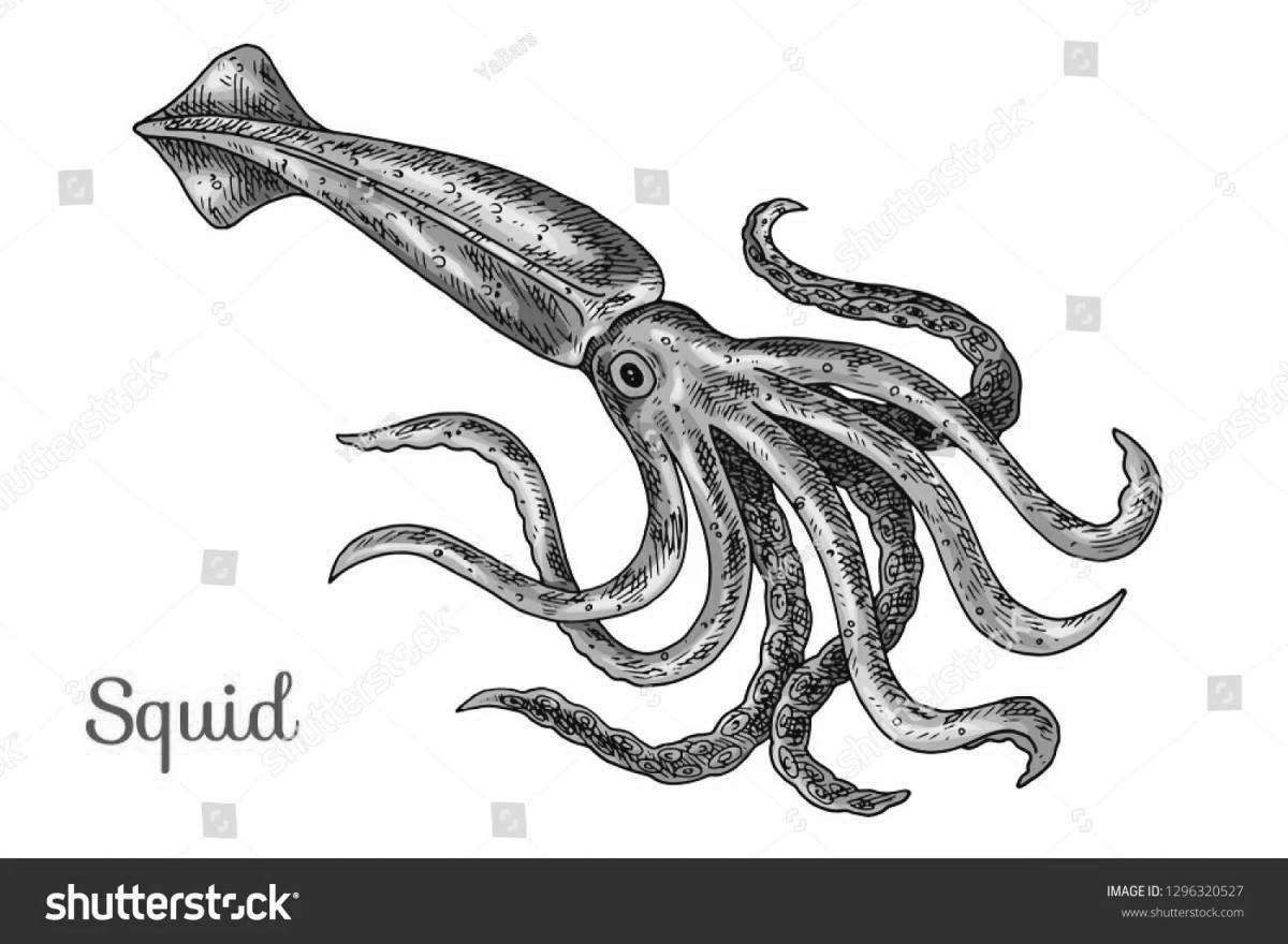 Photo Exotic coloring giant squid