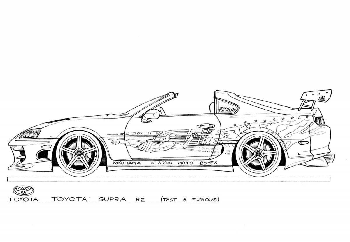 Amazing toyota supra coloring page