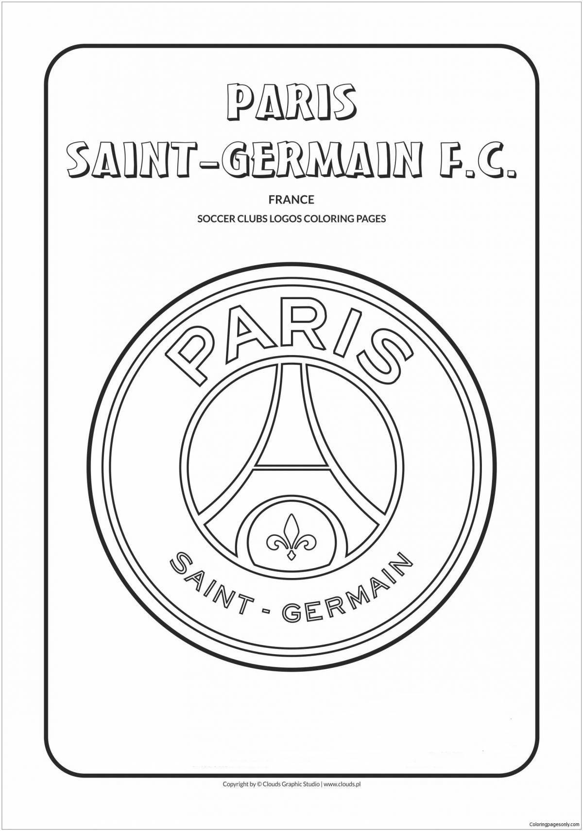 Coloring page funny psg emblem