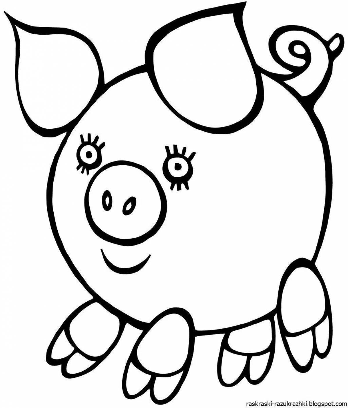 Playful coloring page 1 2 years