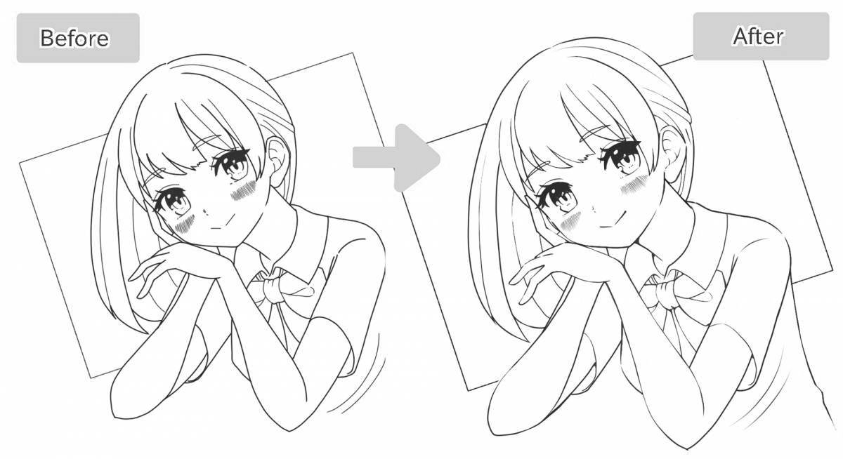 Очаровательная страница раскраски приложения ibispaint