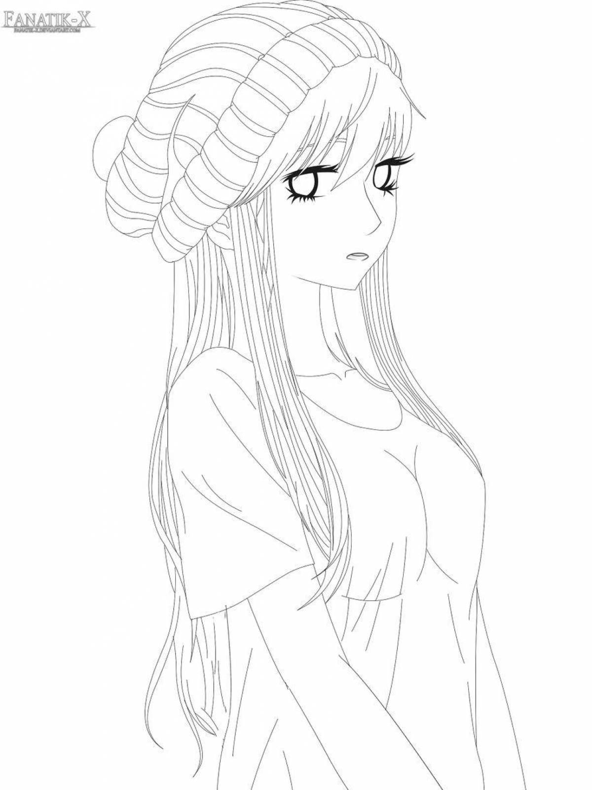 Страница раскраски приложения ibispaint, заполненная цветом