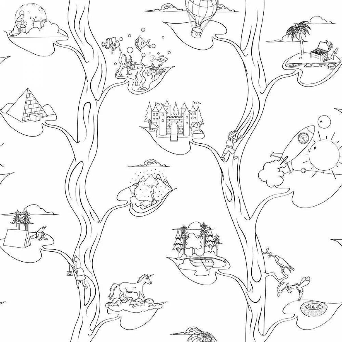 Красочные обои-раскраски в детской комнате