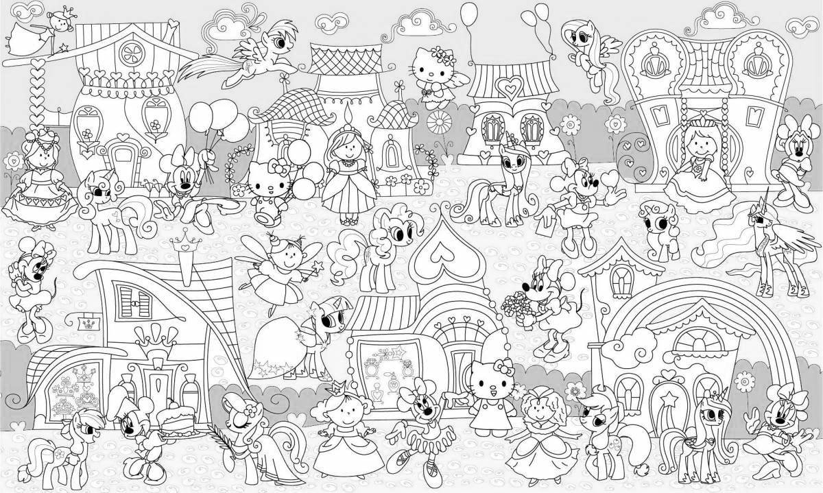 Цветные обои-раскраски в детской комнате