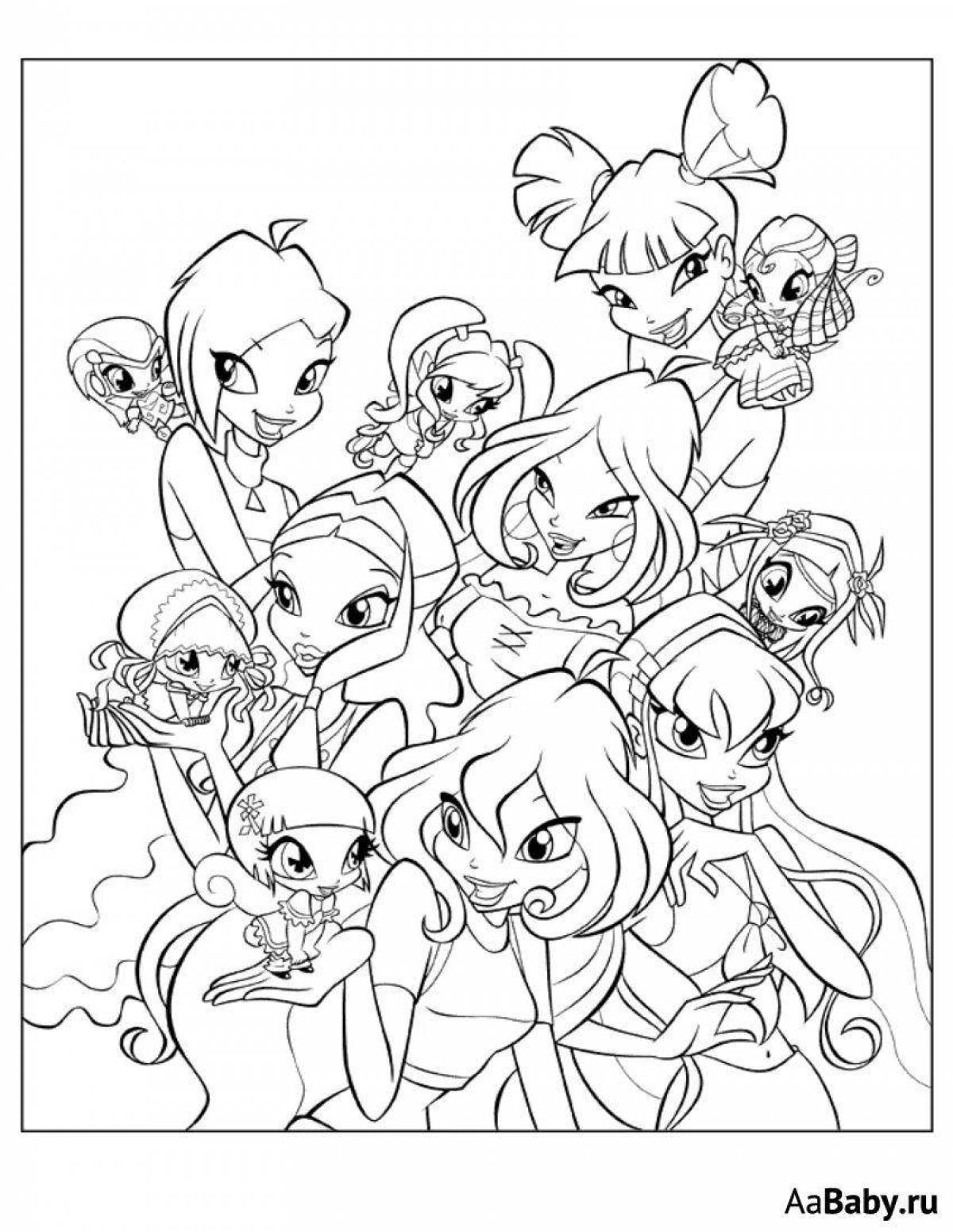 Bright coloring winx all together