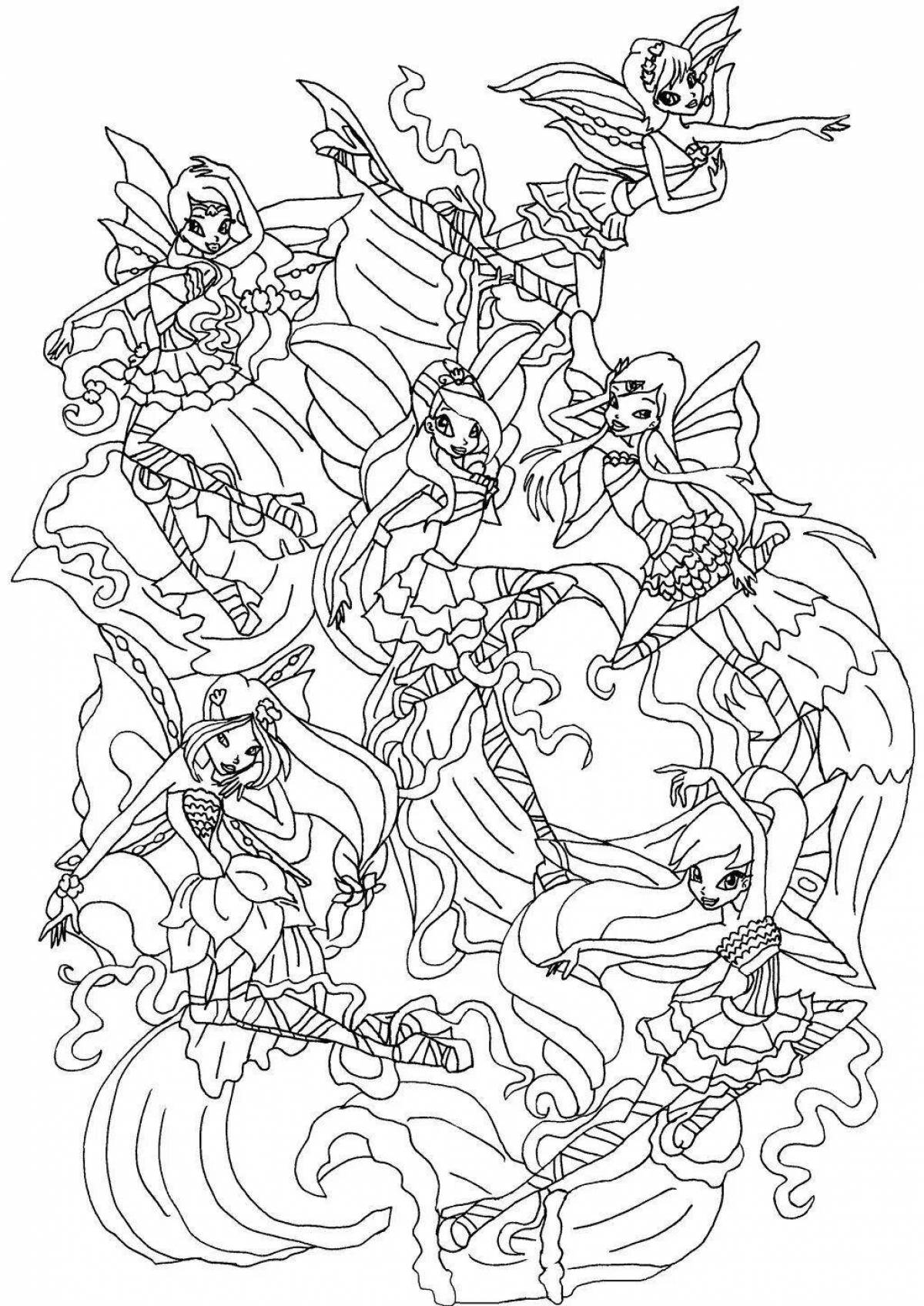 Radiant winx coloring all together
