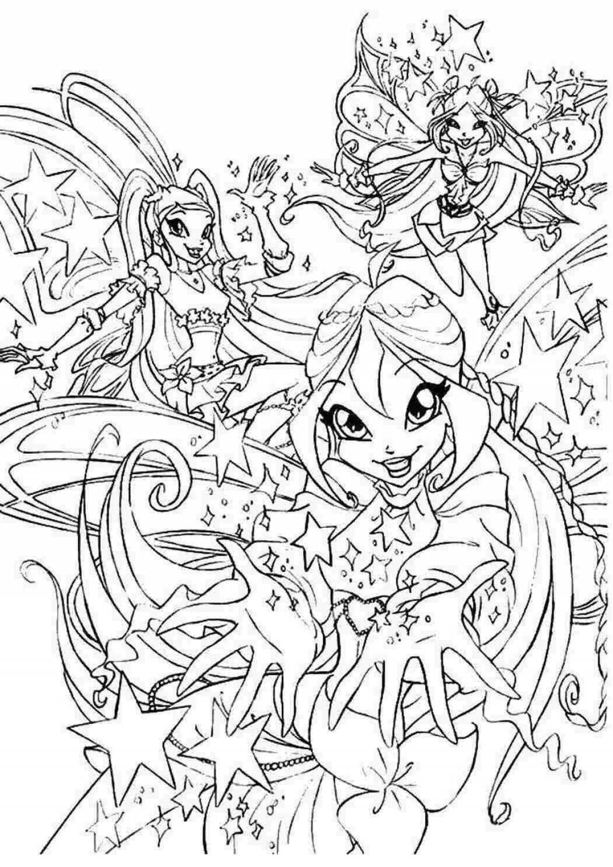 Holiday Winx coloring together