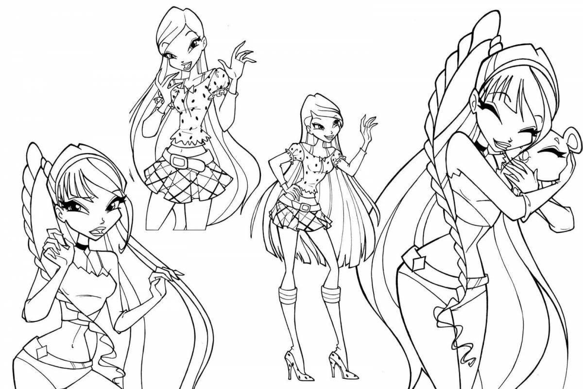 Fabulous winx coloring all together