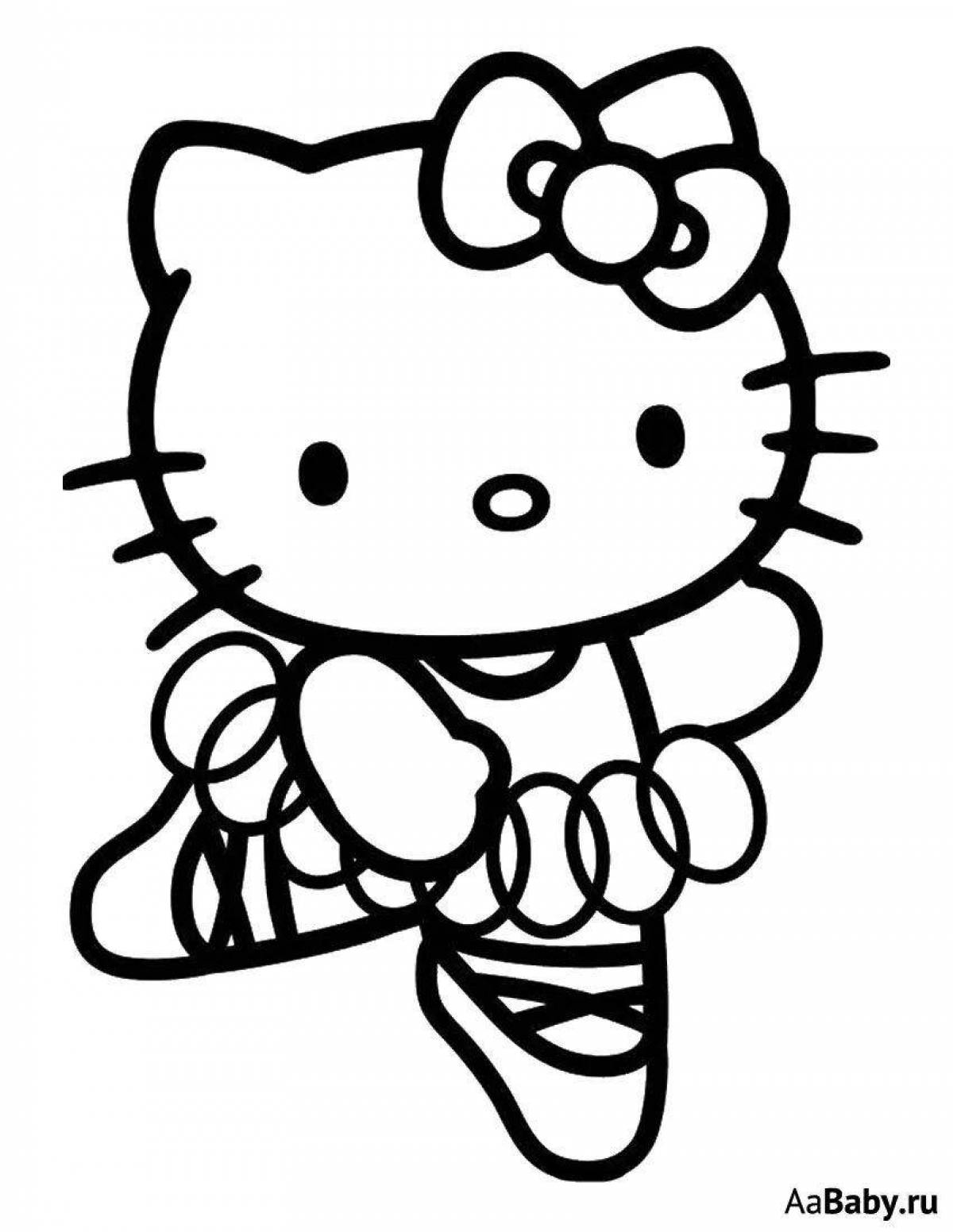 Прекрасная раскраска hello kitty black