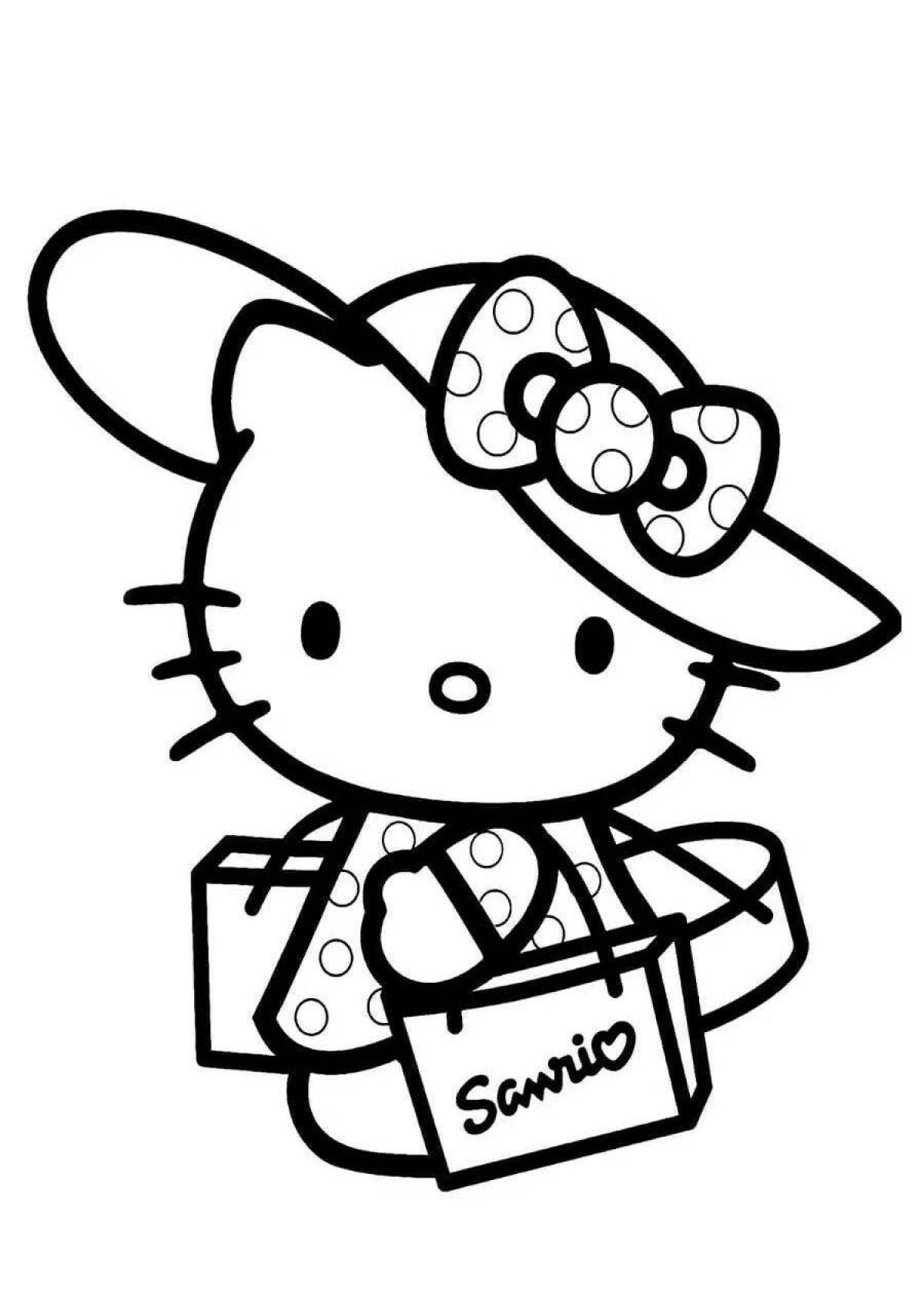 Playful coloring hello kitty black