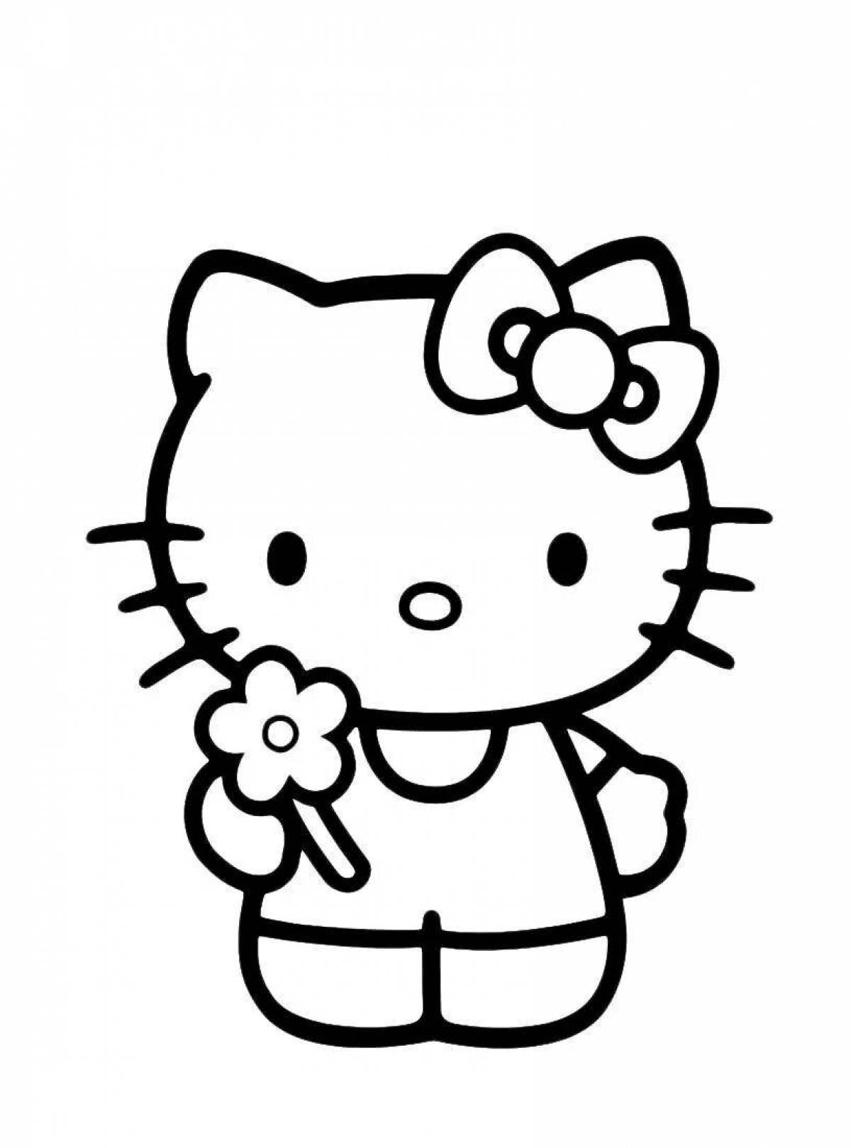 Милая раскраска hello kitty black