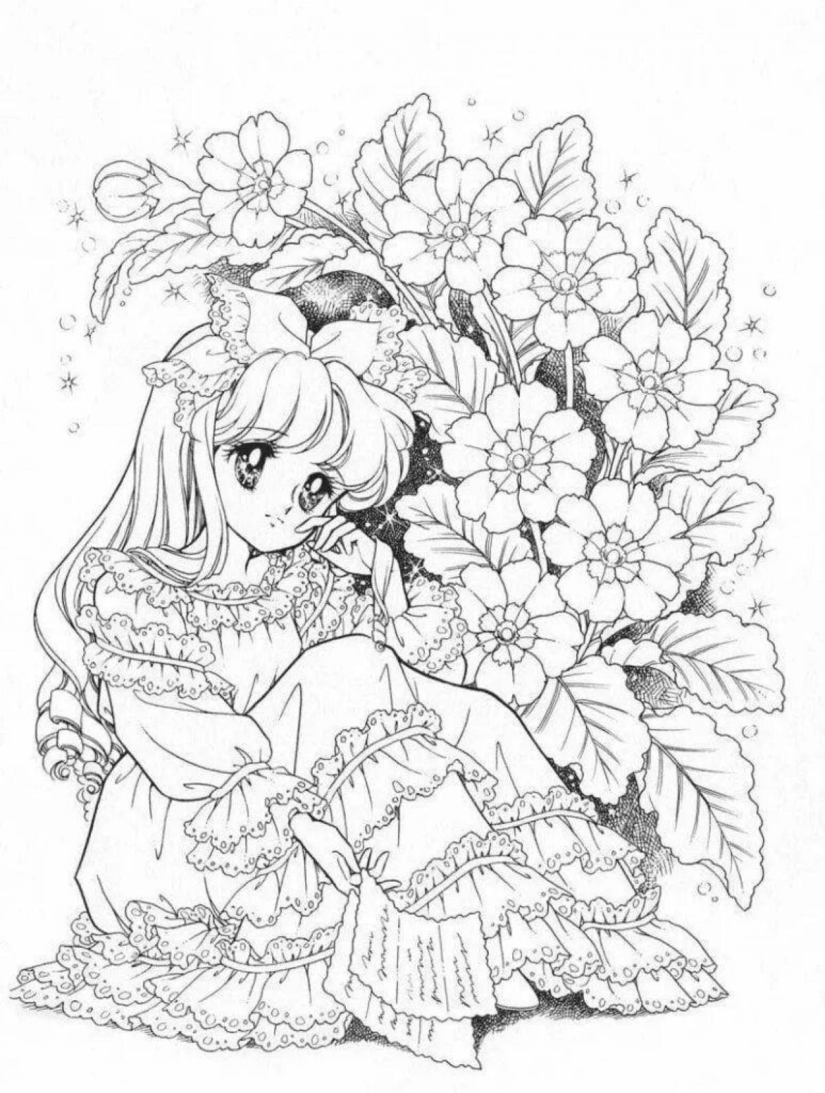 Amazing coloring pages anime girls beautiful
