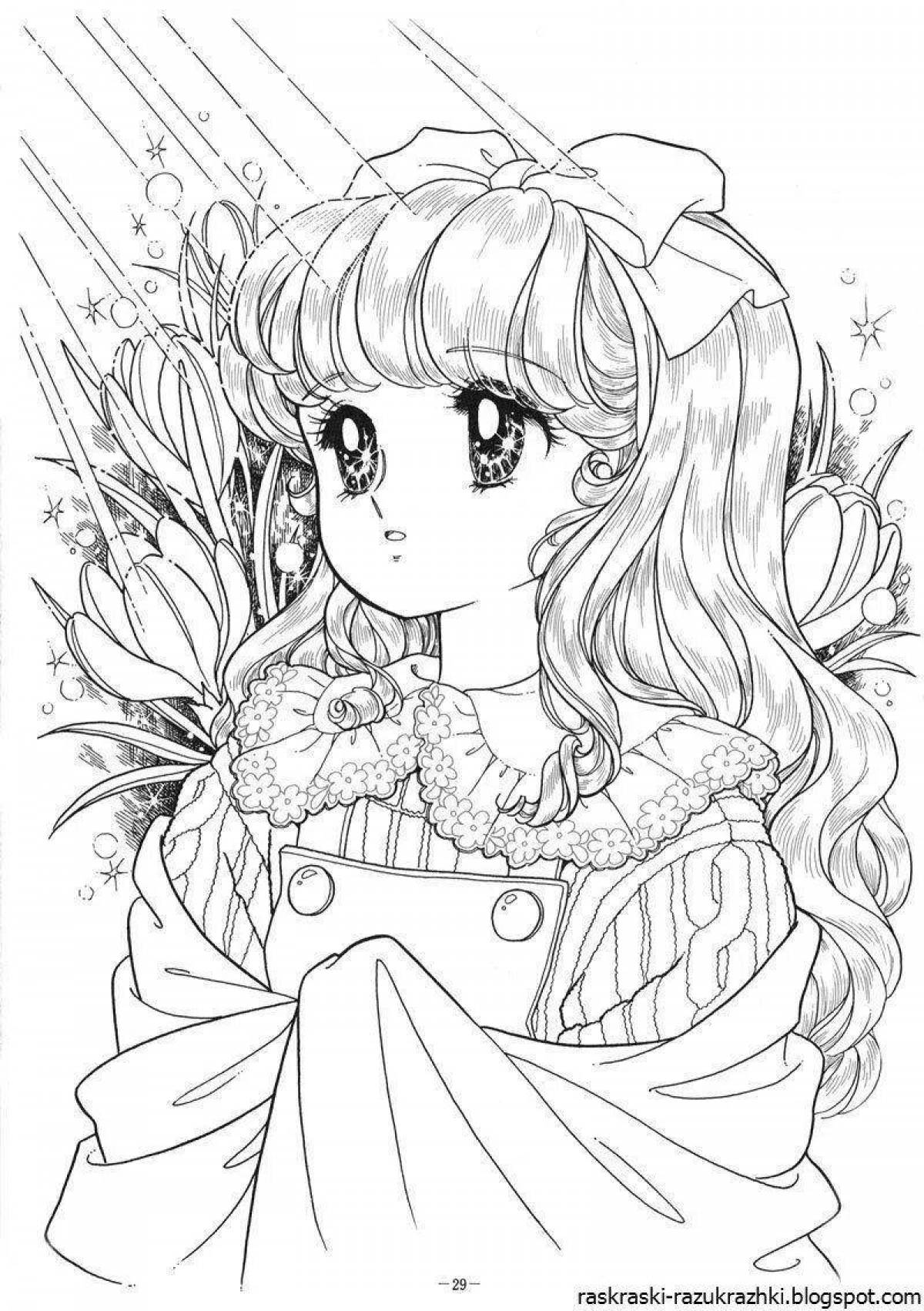 Sublime coloring page anime girls beautiful