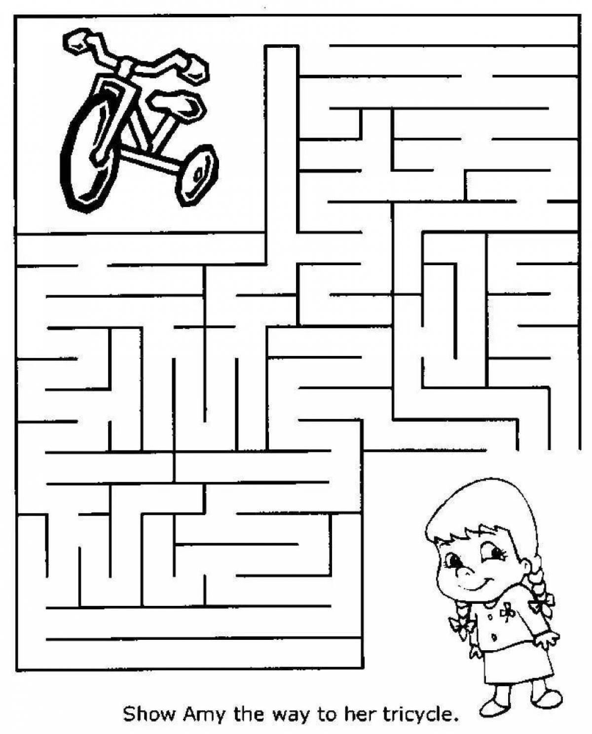 Exciting coloring for boys maze